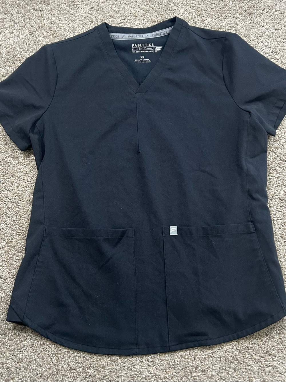 Fabletics Black V-Neck Work Scrub Top
